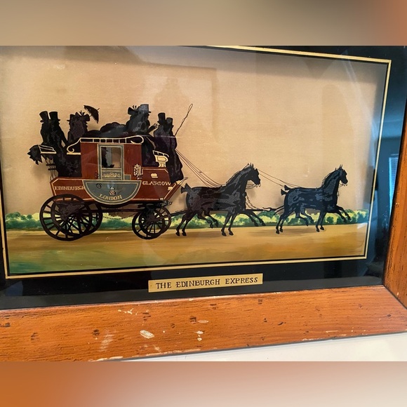 Vintage Borghese Edinburg Express Reverse Glass Framed Painting - Picture 4 of 11